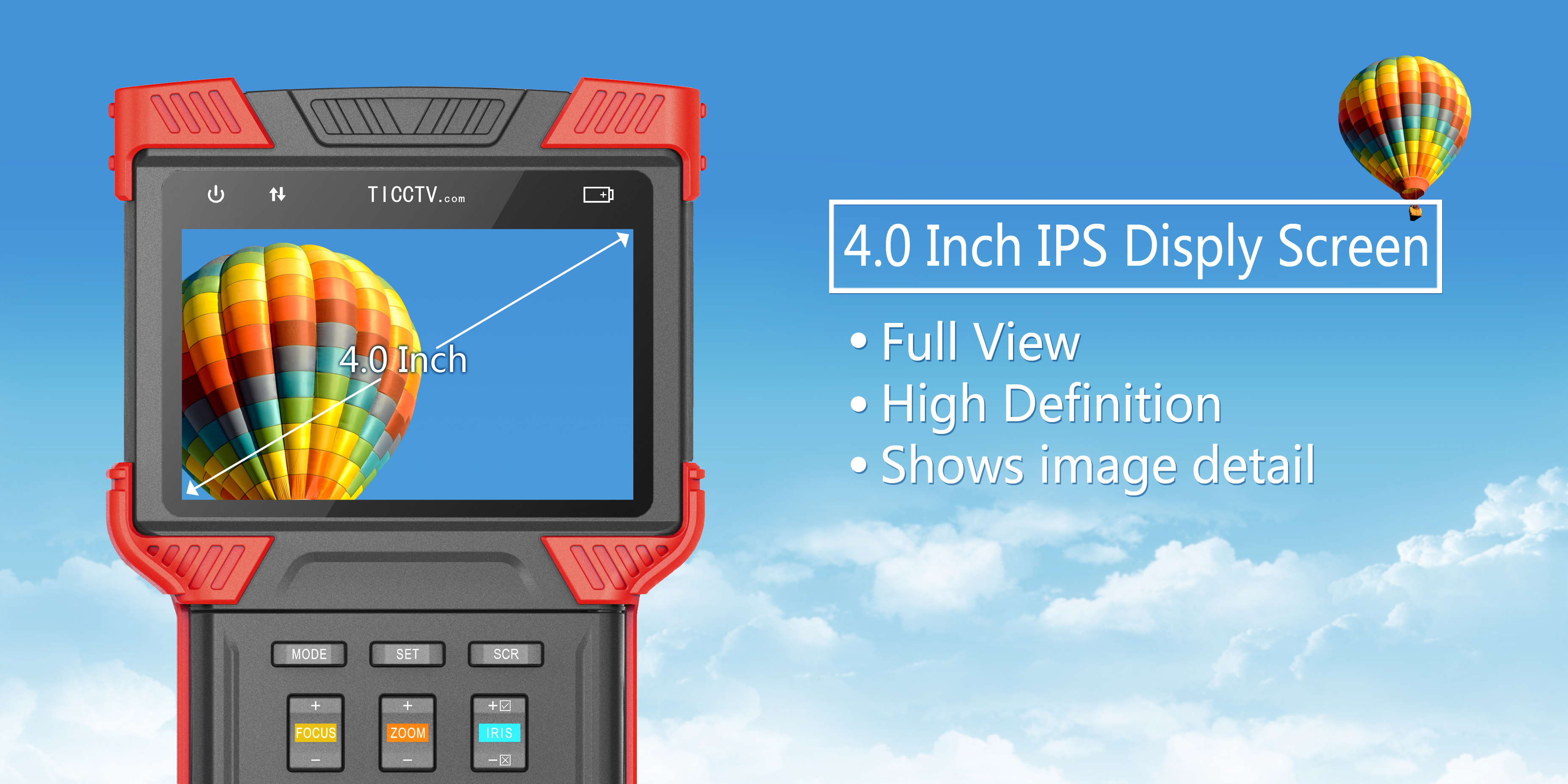 4.0 inch IPS display screen